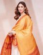Fabindia Yellow Silk Printed Dupatta