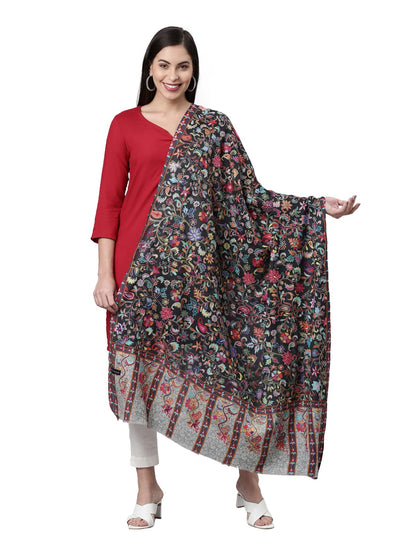 Pashmoda Women Khwabida Pure Wool Kalamkari Shawl (Size: 101 X 203 Cms)