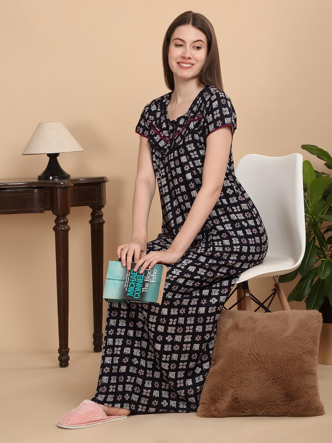 Sweet Dreams Women Printed Night Dress