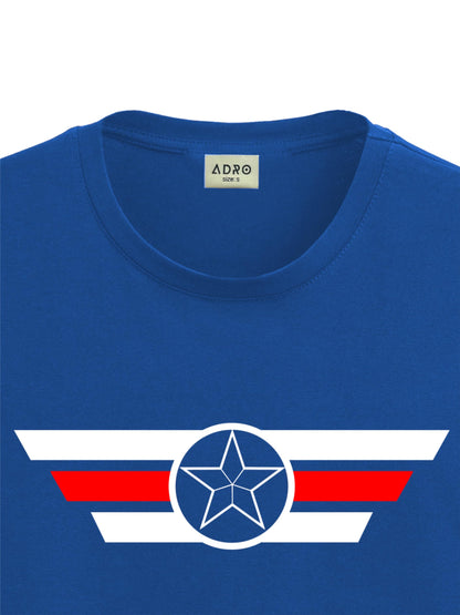 ADRO Tshirt for Men | Printed T Shirt for Men | 100% Cotton T-Shirt |Printed T Shirt | T-Shirts | RN24-CAP-RB-S Royal Blue