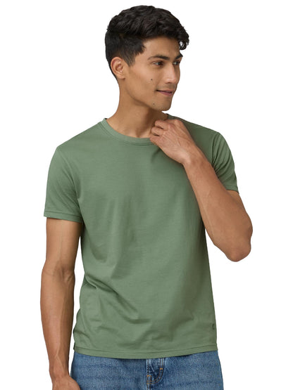 XYXX Mens Solid Regular Fit T-Shirt (XY_CR15_Tshirt_1_Sage Green