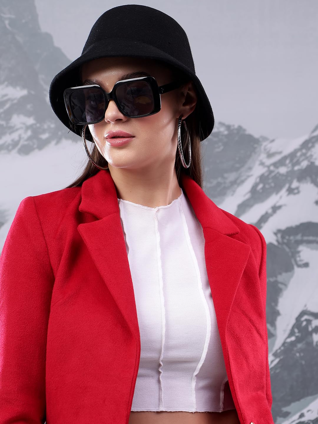 Kotty WomenS Longline Tailored Sleek & Sophisticated Layering Piece Coat (Red,S)