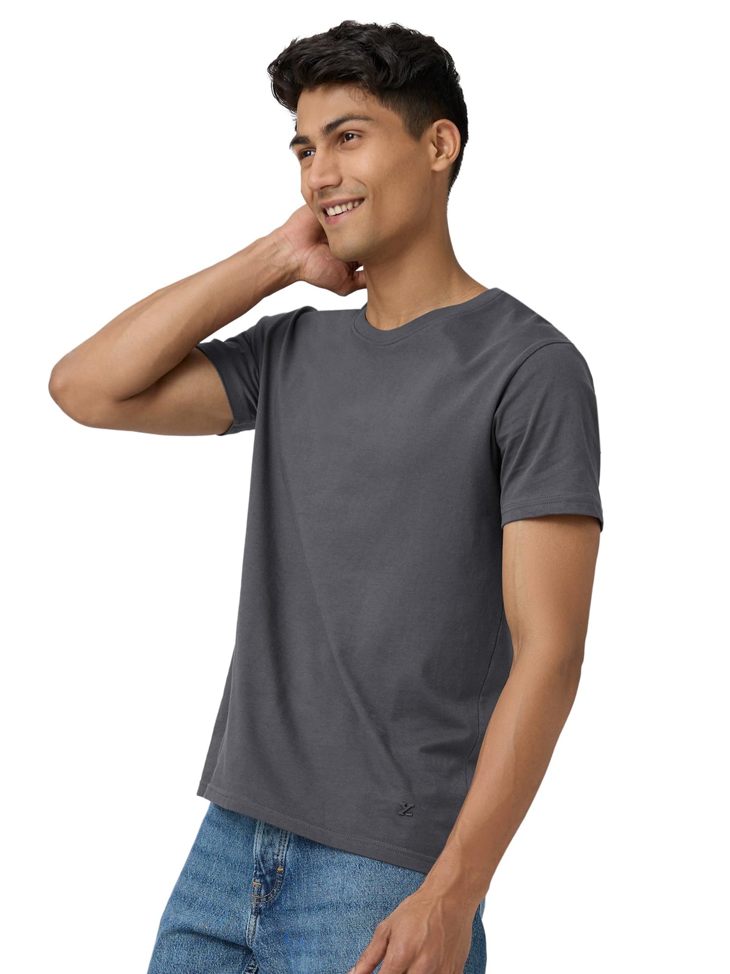 Xyxx Cotton MenS Solid Regular Fit-Shirt (Xy_Cr15_T-Shirt_1_Dark Grey)