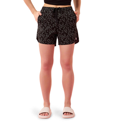 Enamor Womens Boxer Shorts (E7A1_Black Floral Print