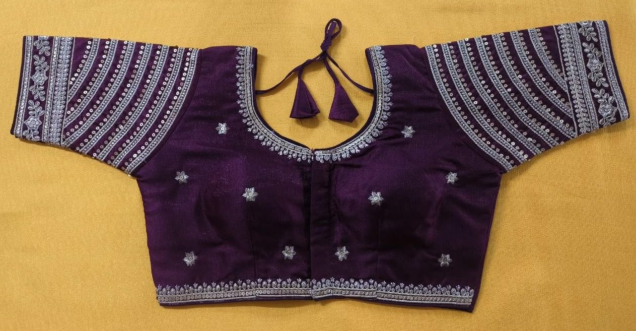 Vihu Fashion WomenS Blouse Readymade Blouse Embroidery Multi Coding Gold Thread Indian Ethnic Designer Stitched WomenS Readyma