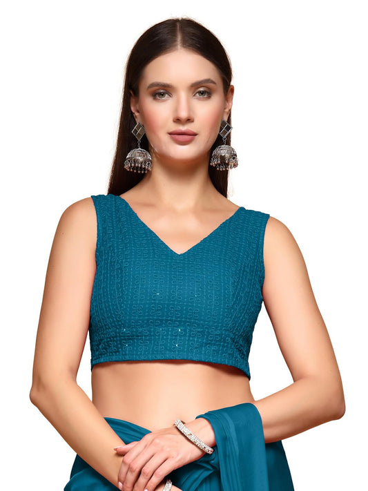 OOMPH! Readymade Blouse for Women, Cotton, Sleeveless, V-Neck, rbbl603