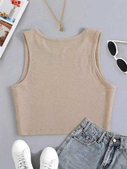 Toochki Top for Women | Spandex | Crop | Beige | Short | Tops for Jeans for Women