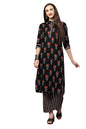 ANNI DESIGNER Women's Cotton Straight?urta with Palazzo (KUR105)