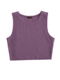 Toochki Tops for Woman | Spandex Top | Crop | Short | Western | for Jeans | Sleeveless | Stretchable | Dark Purple