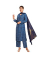 Sanisa Women's Rayon Blend Bandhani Printed Straight Kurta with Pant and Dupatta Set
