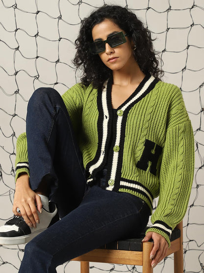 Hubberholme Women Acrylic Knitted Regular Fit V Neck Full Sleeves Sweaters 17
