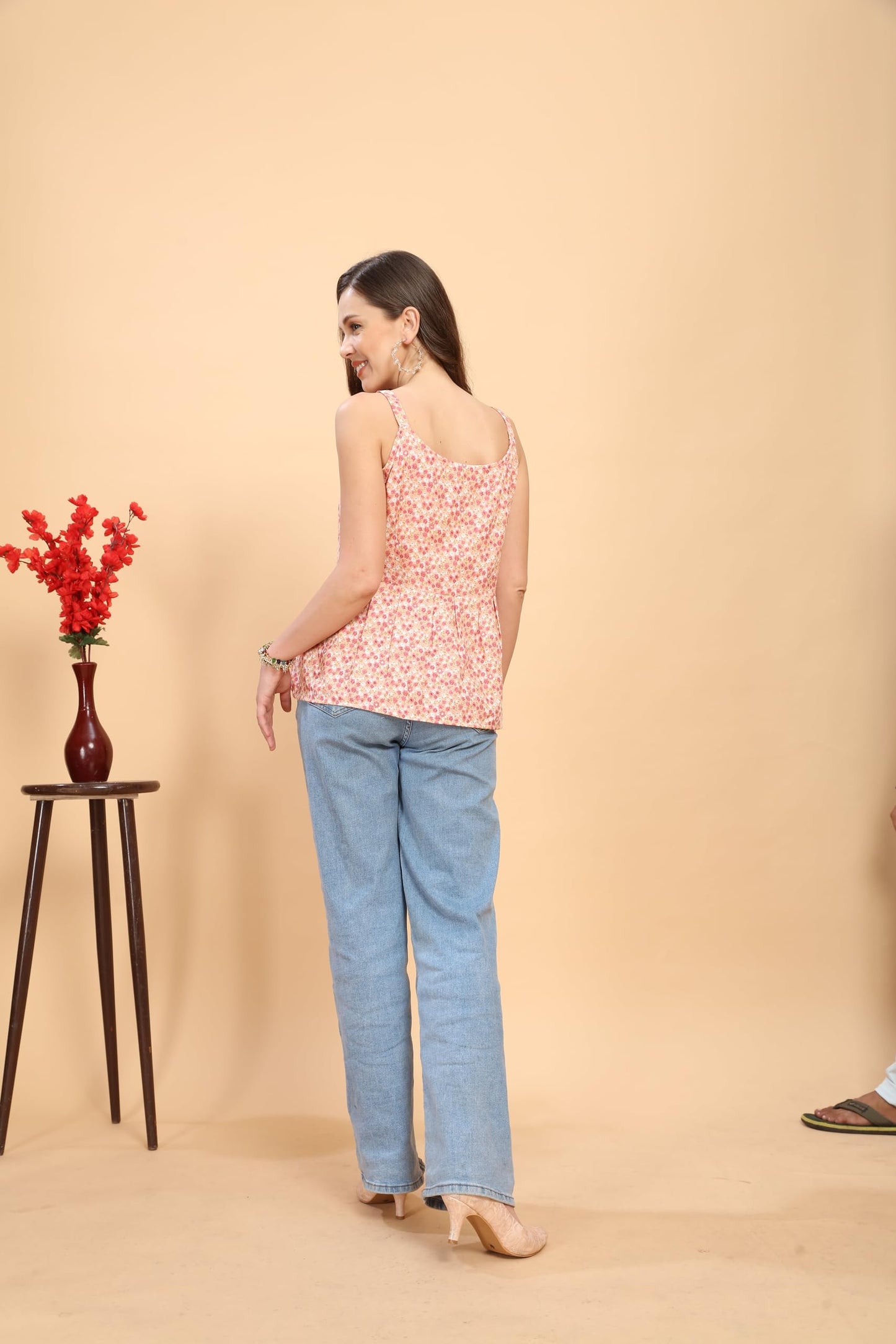 PATLANI Womens Rayon Sleeveless Printed top.