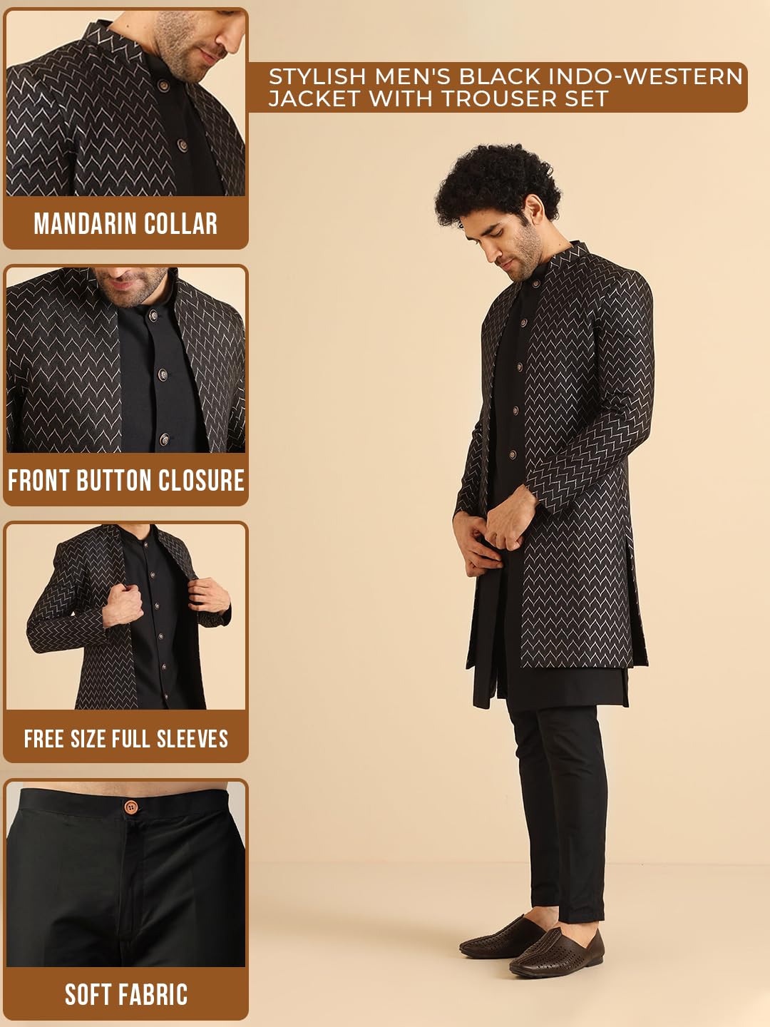 Kisah Jacket Sherwani Set For Men  Woven Design Jacquard Sherwani With Trouser | Ethnic & Formal Indian Outfit For Weddings, Cel