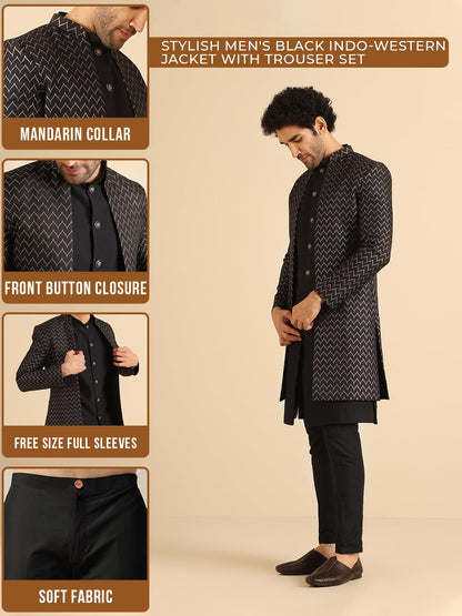 Kisah Jacket Sherwani Set For Men  Woven Design Jacquard Sherwani With Trouser | Ethnic & Formal Indian Outfit For Weddings, Cel