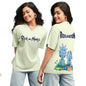 Bewakoof X Official Rick and Morty Merchandise Womens Stoned Rick & Morty Graphic Printed 100% Cotton T-Shirt - Oversized Fit,