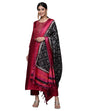 Varanga Magenta Silk Kurta Set For Women  Elegant Woven Yoke, Gota Embellishment, Elasticated Trouser, Side Slits  Stylish & Com