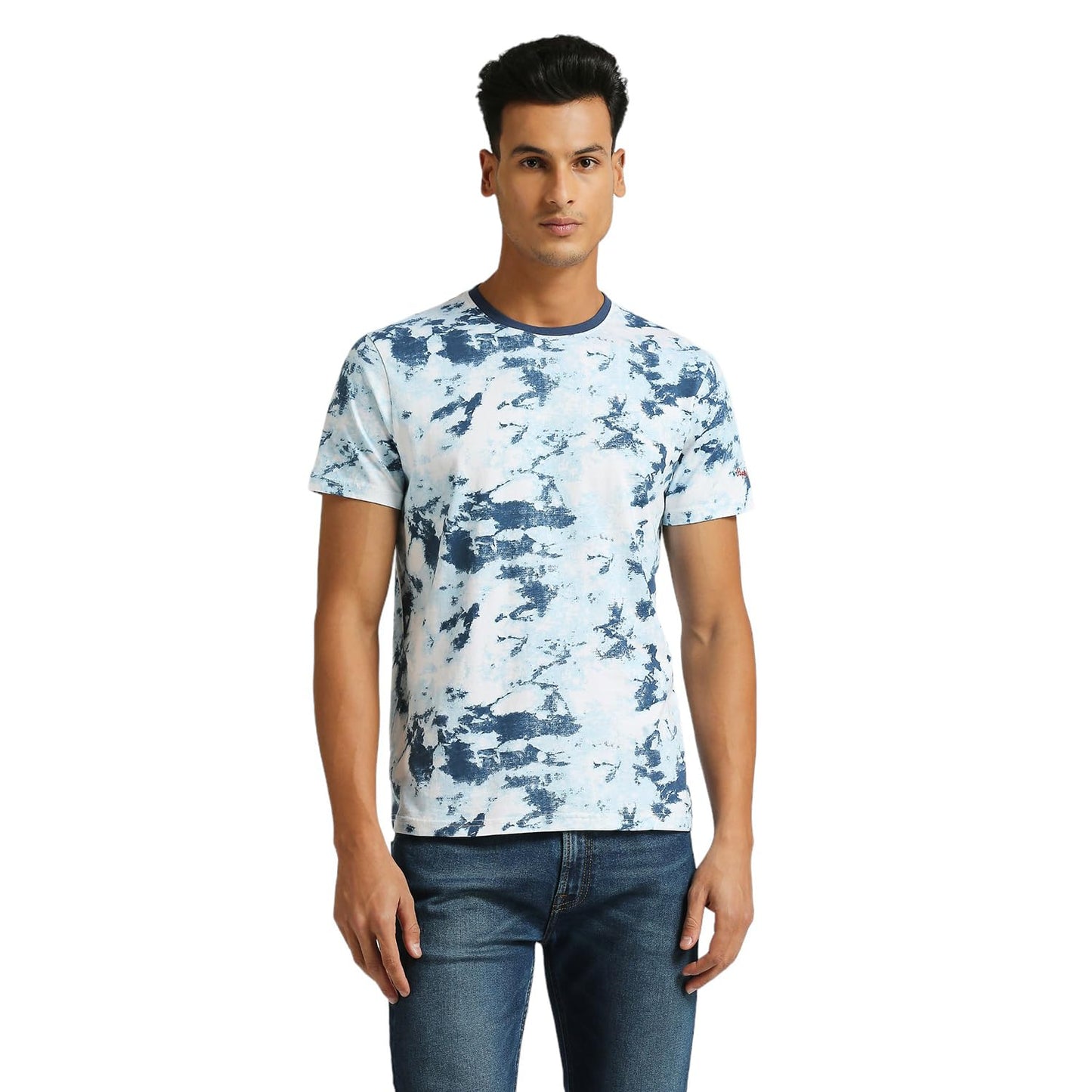 Pepe Jeans MenS Tie-Dye Slim Fit T-Shirt (Pm509537_Ocean Blue