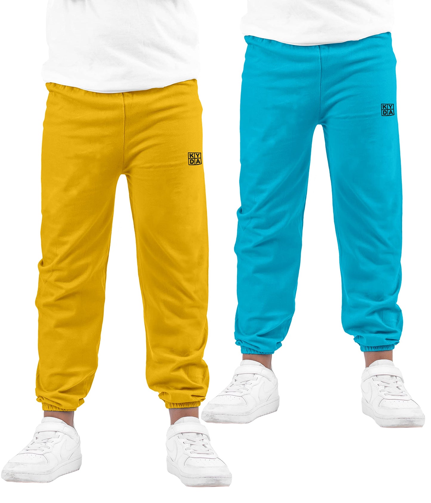 Kyda Kids Unisex Cotton Regular Fit Trackpant For Boys & Girls (Pack Of 2), Multicolor