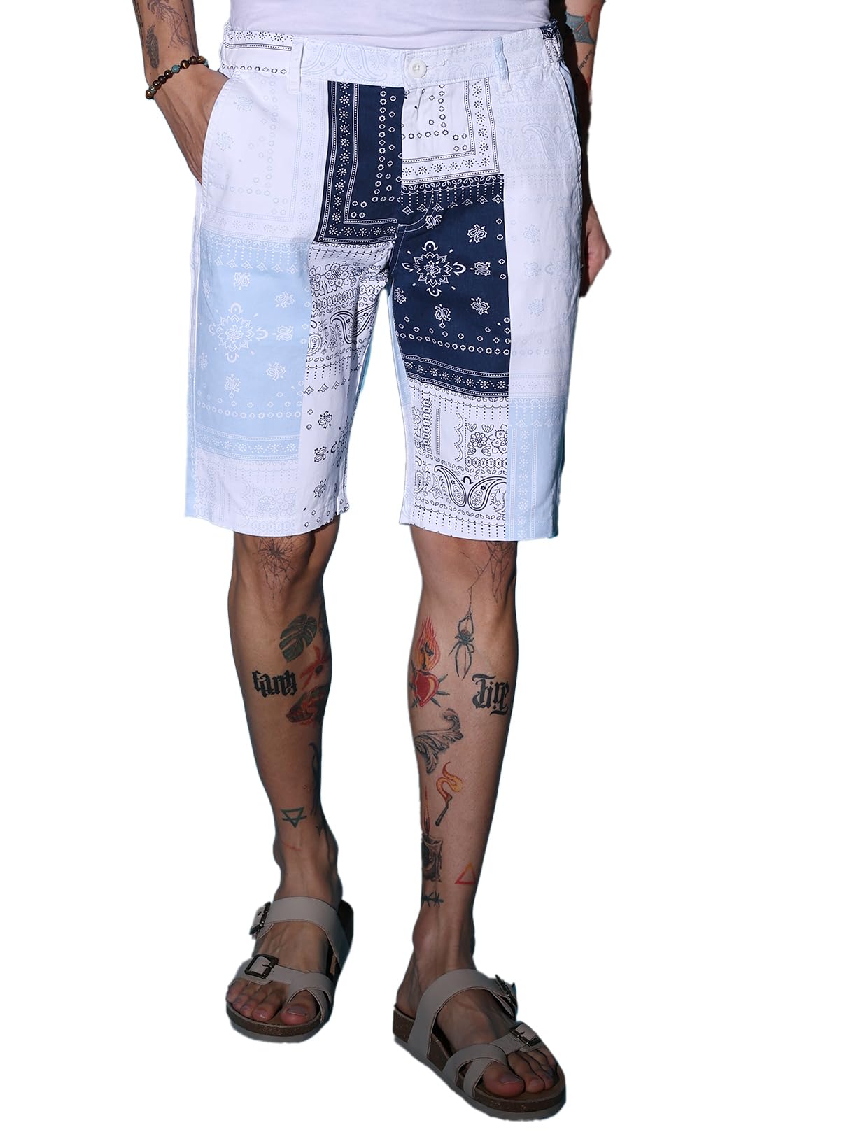 The Indian Garage Co Men Slim Fit Heritage Print Mid-Rise Shorts