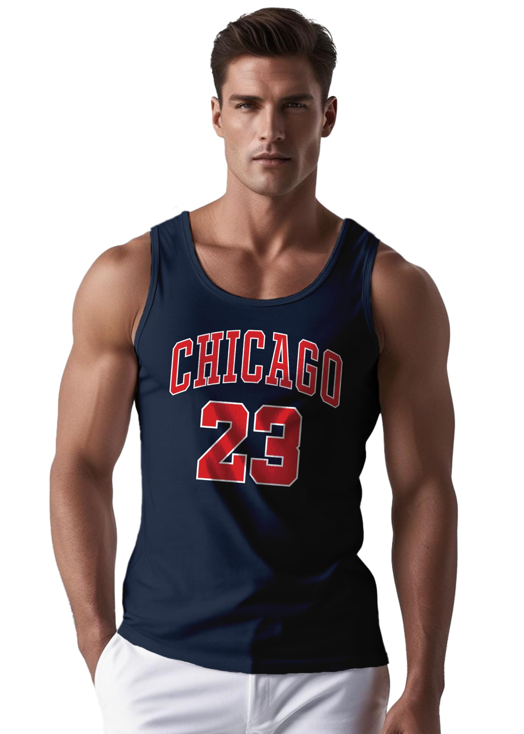 Peppyzone Mens Printed Regular Fit Vest (TT-Bulls23-891_Navy Blue3