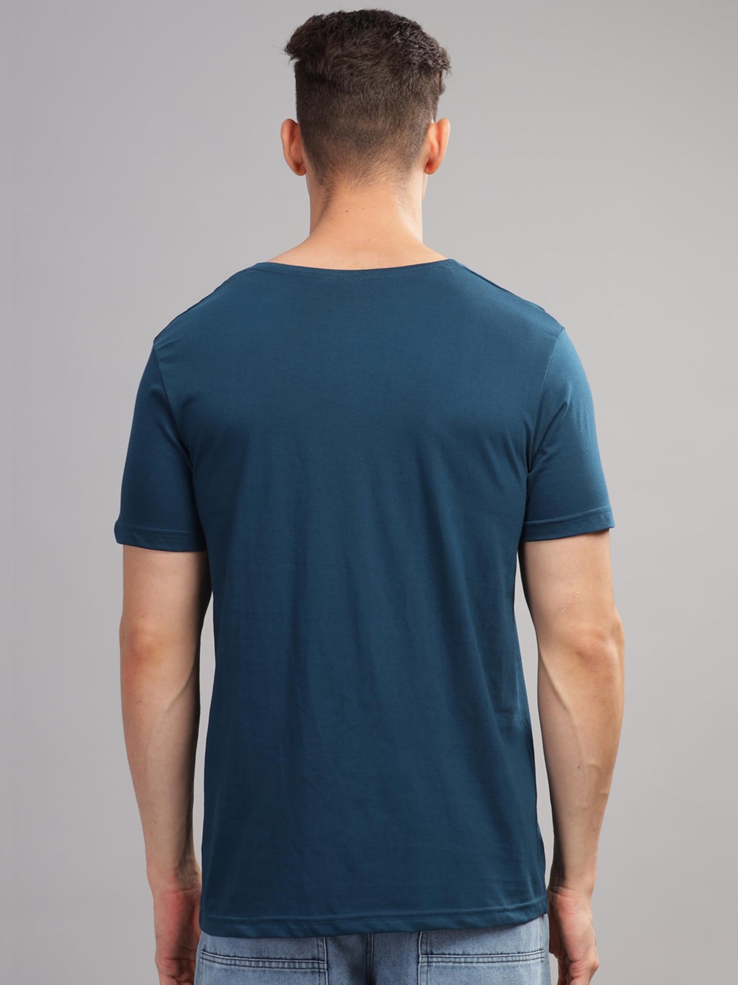 ADRO Mens Printed T Shirt - Premium Cotton Graphic Printed Tshirt - Teal T-Shirt - RN24-KOBE-SB