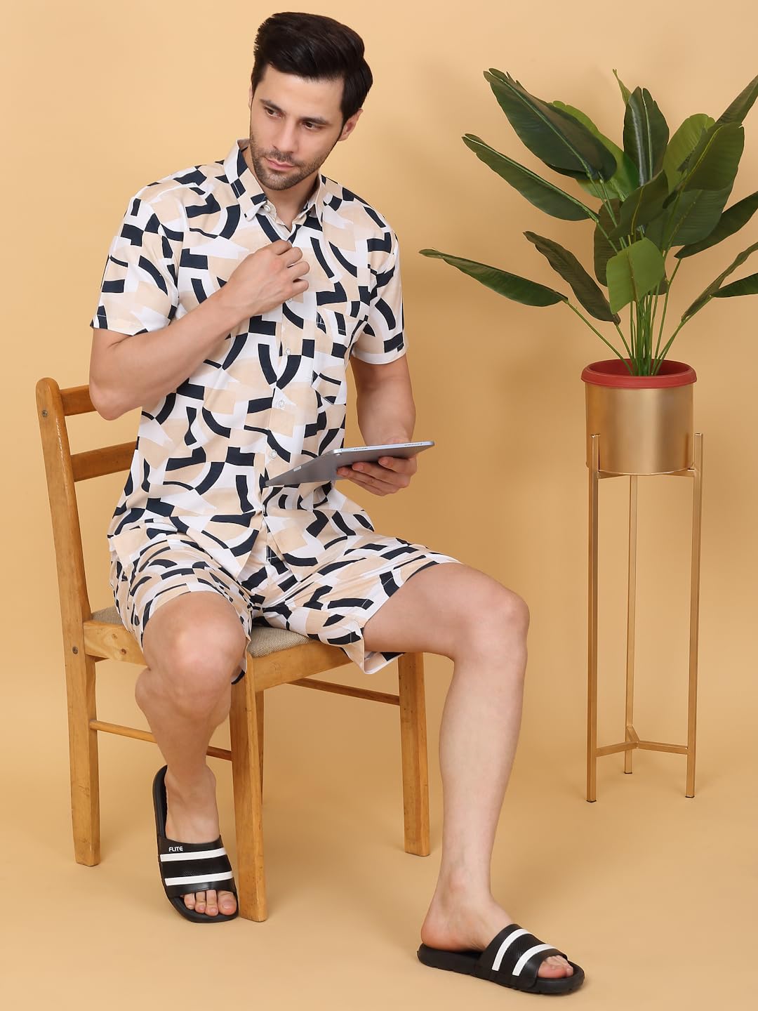 Sweet Dreams Men Printed Shorts Set