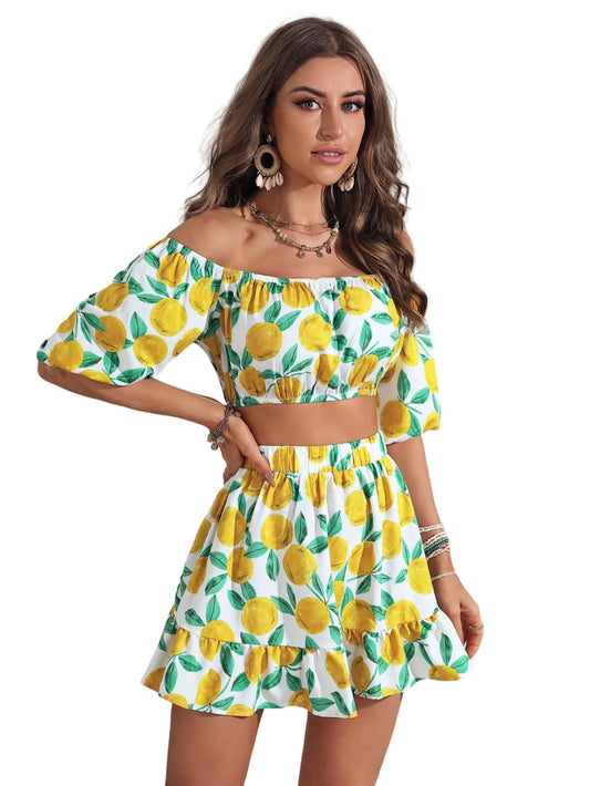 Kotty WomenS Shorts With Co-Ords Set(Multicolored,L)