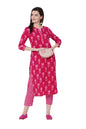 ANNI DESIGNER Women's Cotton Straight?urta with Palazzo (KUR112)