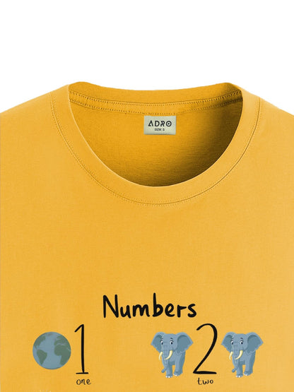 ADRO T Shirts for Boys & Girls || Learning Numbers Printed T-Shirt || Ages 3-14 || 100% Cotton Round Neck Tshirt for Boys & Girl