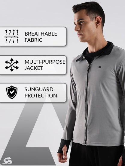 ADRO Sunscreen Jacket for Men UV Sun Advanced Protection Running Jackets For Men Biker Jackets with Zipper Sports jacket for men