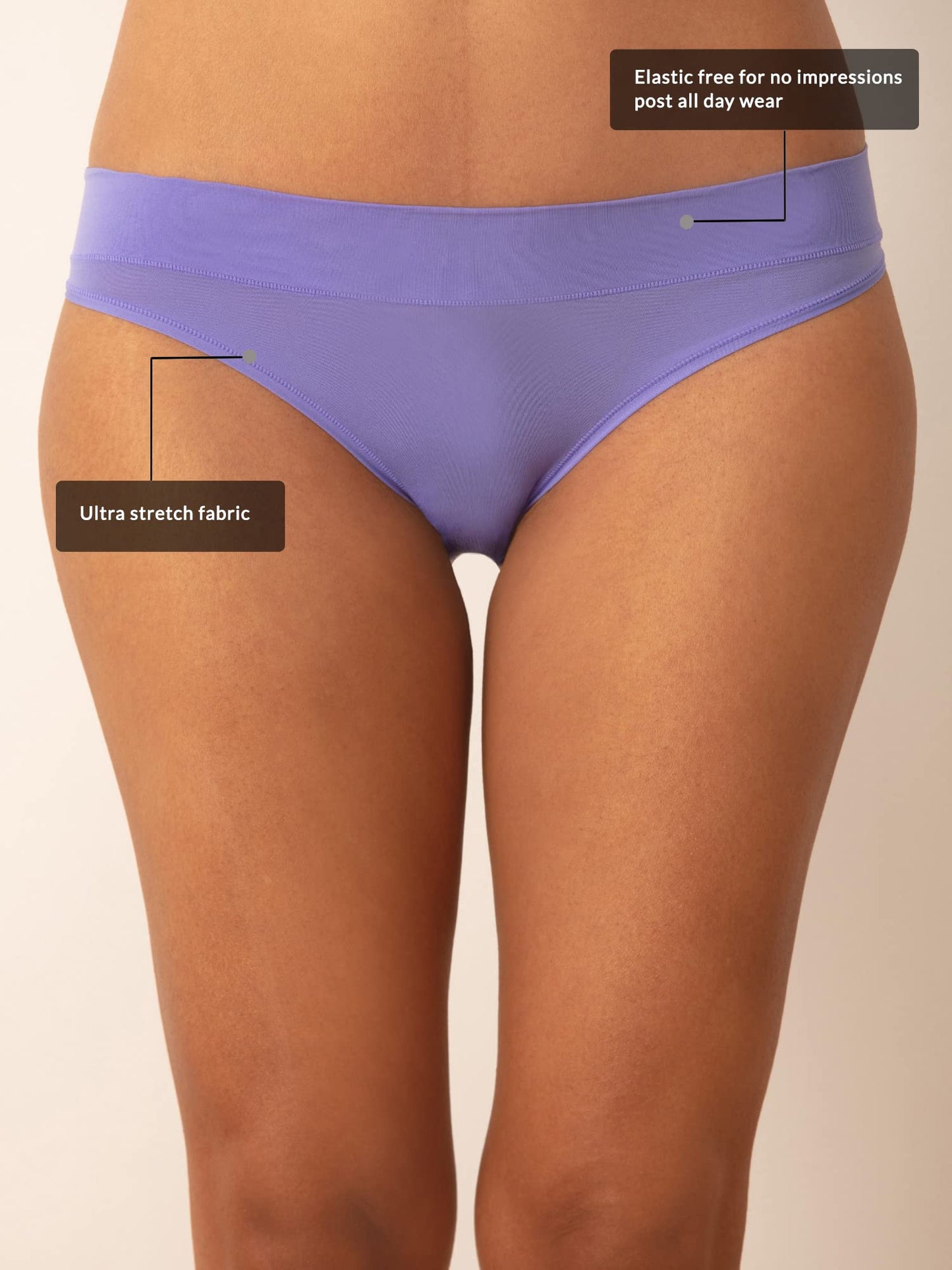NYKD Ultra-Comfortable and Flexible Everyday Stretch Panties with No Waistband Marks | Nylon | Full Coverage | Mid Waist | Solid