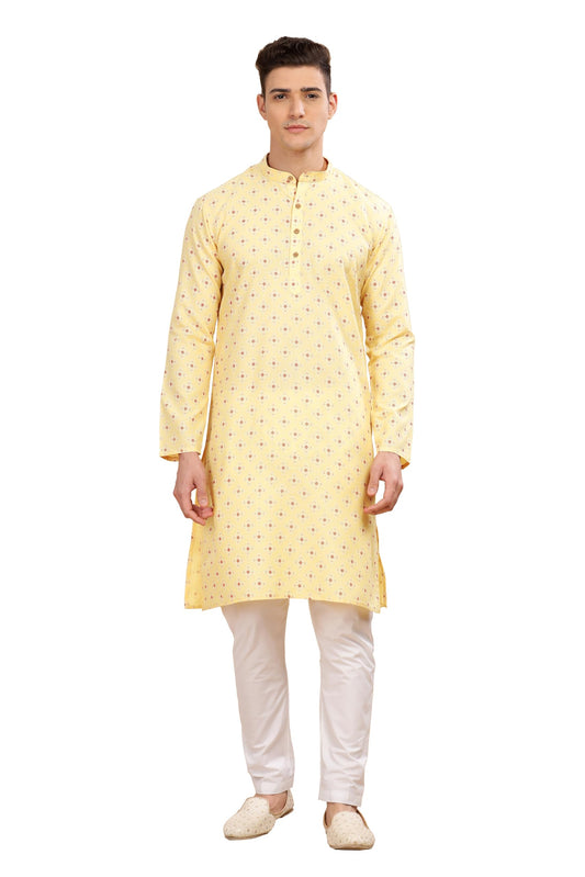 Be Active MenS Traditional Printed Full Sleeves Kurta || Cotton Kurta For Men || Men Kurta For Wedding || Kurta For Men (C-Rf00