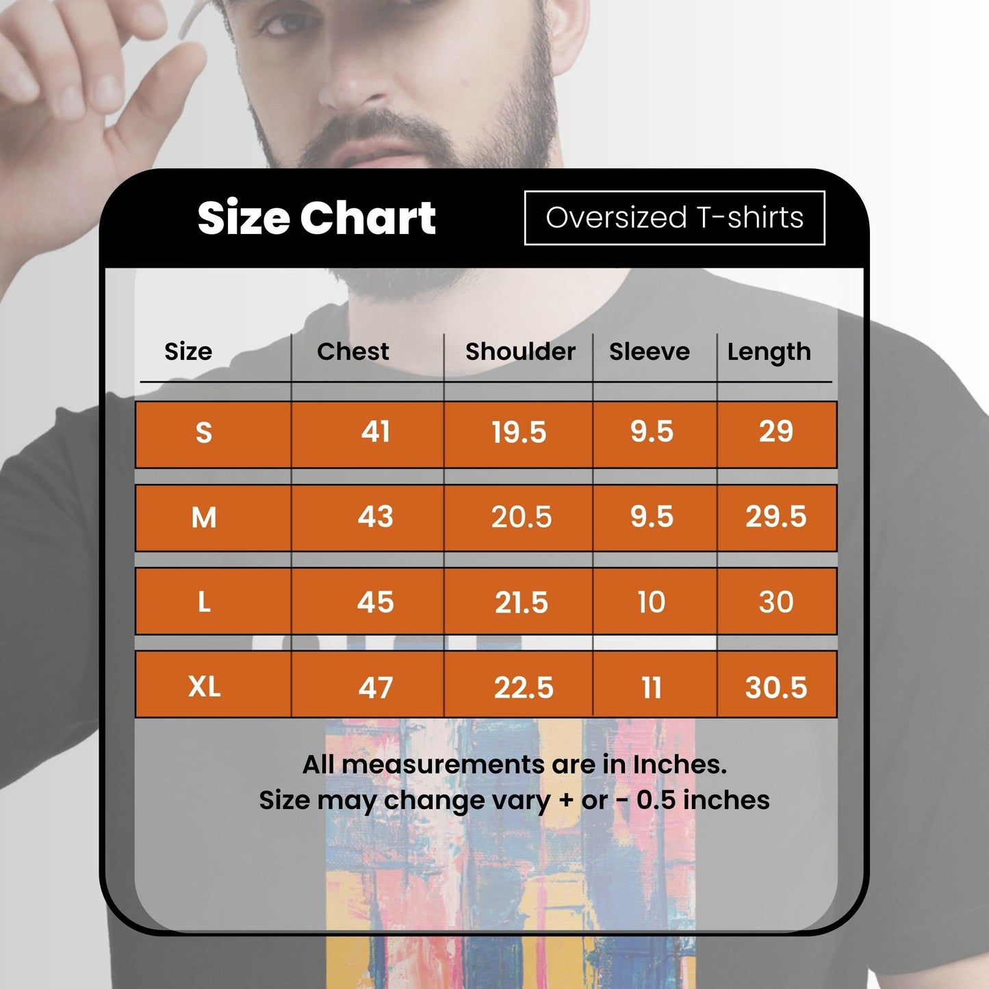 ADRO Mens Abstact Design Back Printed Oversized T-Shirt_OVR24-CHL-BEG