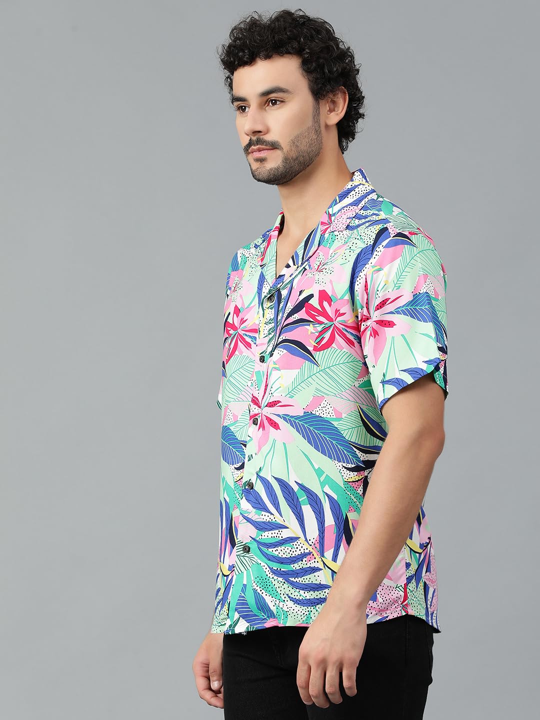 Kotty MenS Casual Printed Spread Collar & Premium Fabric & Stylish & Comfortable Casual Wear Shirt(Multicolor,M)