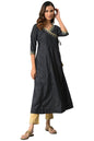 Aurelia WomenS Polyester Regular Kurta (22Aua13504-505445_Navy