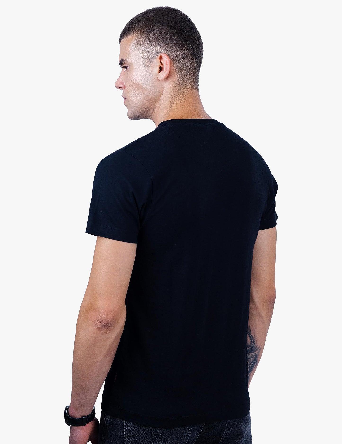 REVOLT Solid Slim Fit Men's Casual Round Neck 100% Cotton T-Shirt-with Graphic Print, Logo Branding