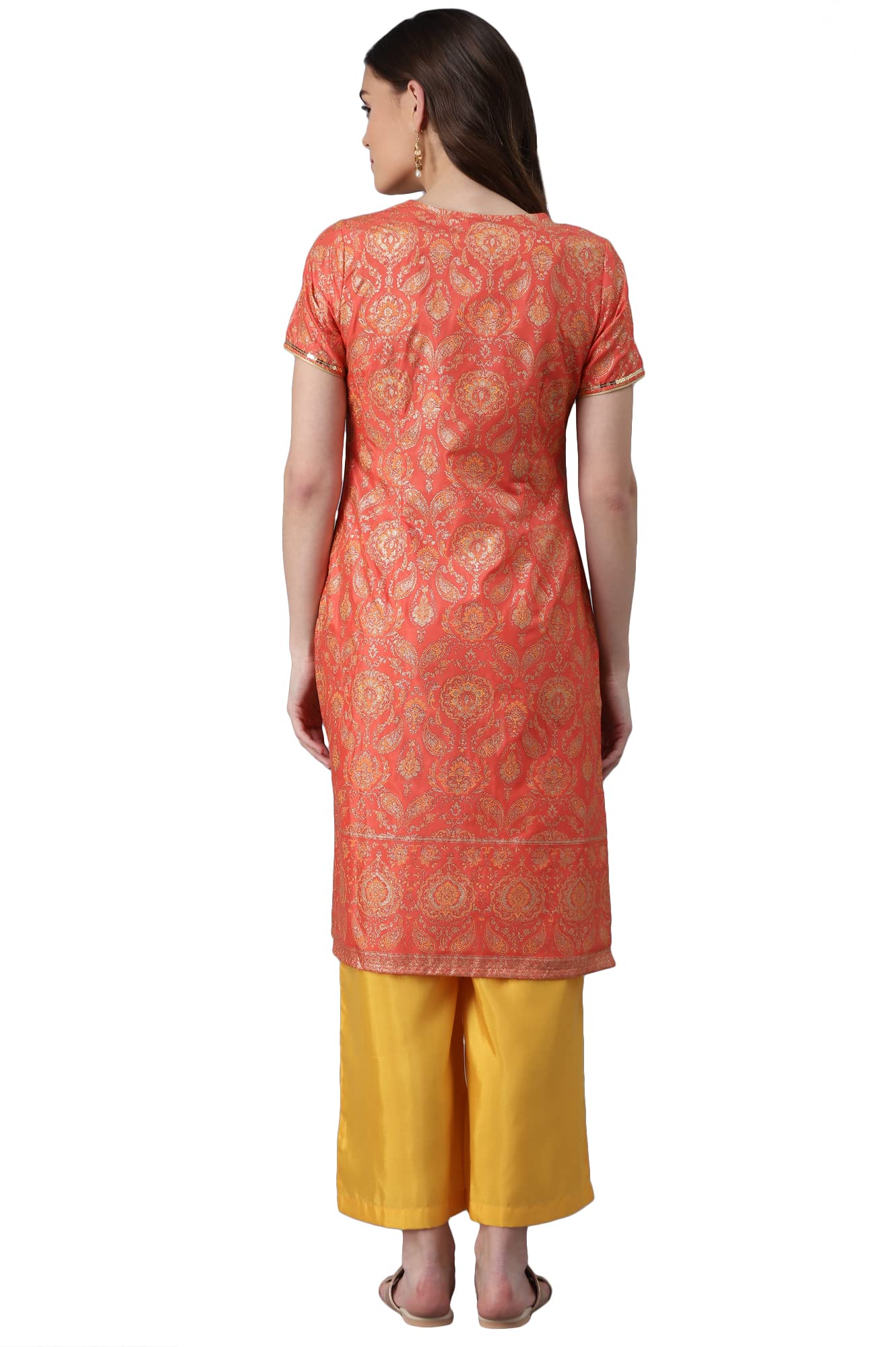 Aurelia Women's Polyester Regular Kurta-Straight Palazzo