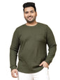 Rigo Plus Size T-Shirt for Men | Round Neck, Solid T-Shirt for Men | Full Sleeves Plus Size T-Shirt for Men | Casual Wear, Styli