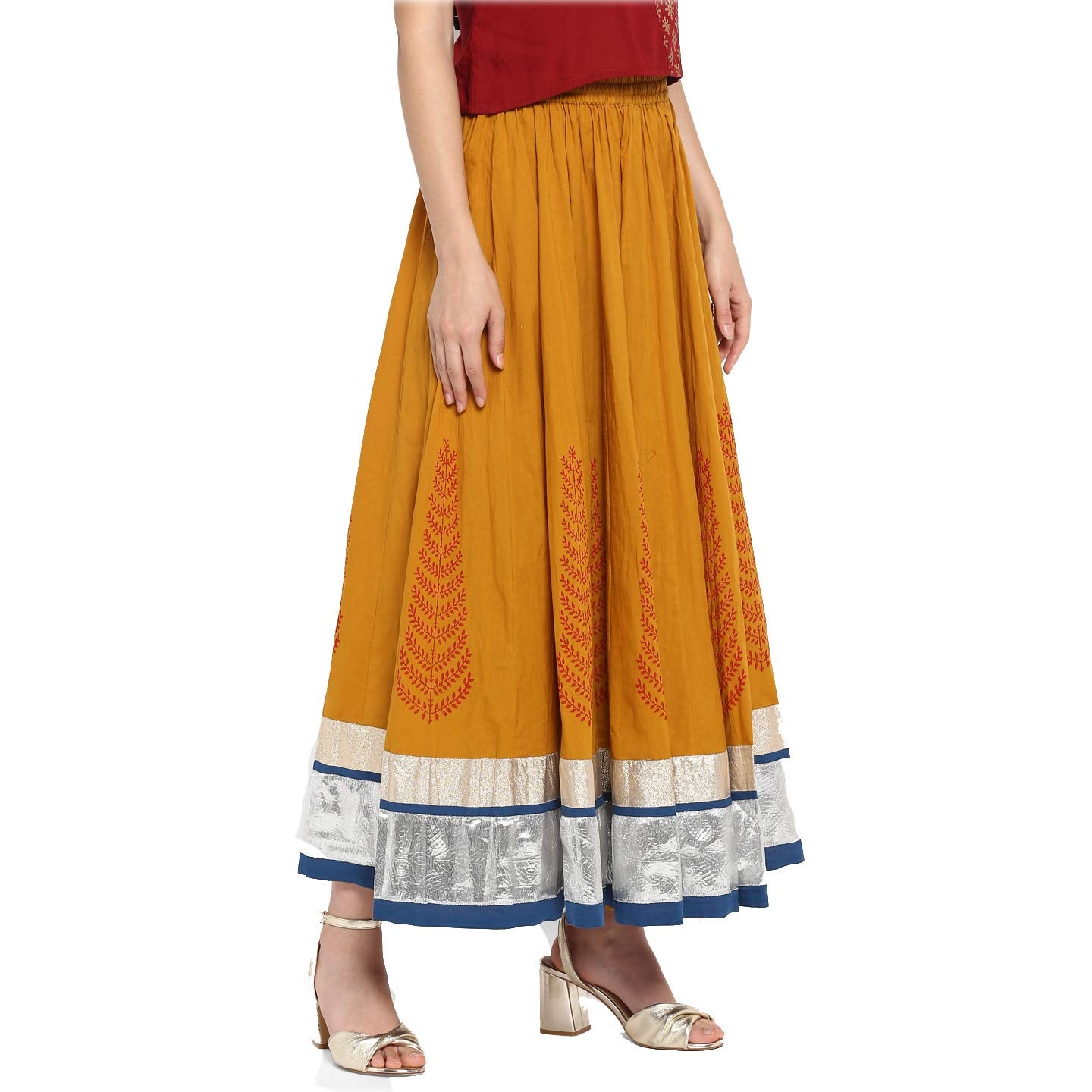 Varanga Mustard Flared Skirt KFF-VAR218710
