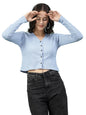Rigo Casual Wear V Neck Rib Knit Top for Women | Slim Fit Long Sleeves Western Tops for Women