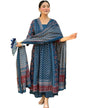 KLOSIA Women Rayon Printed Flared Anarkali Kurta And Pant With Dupatta Set