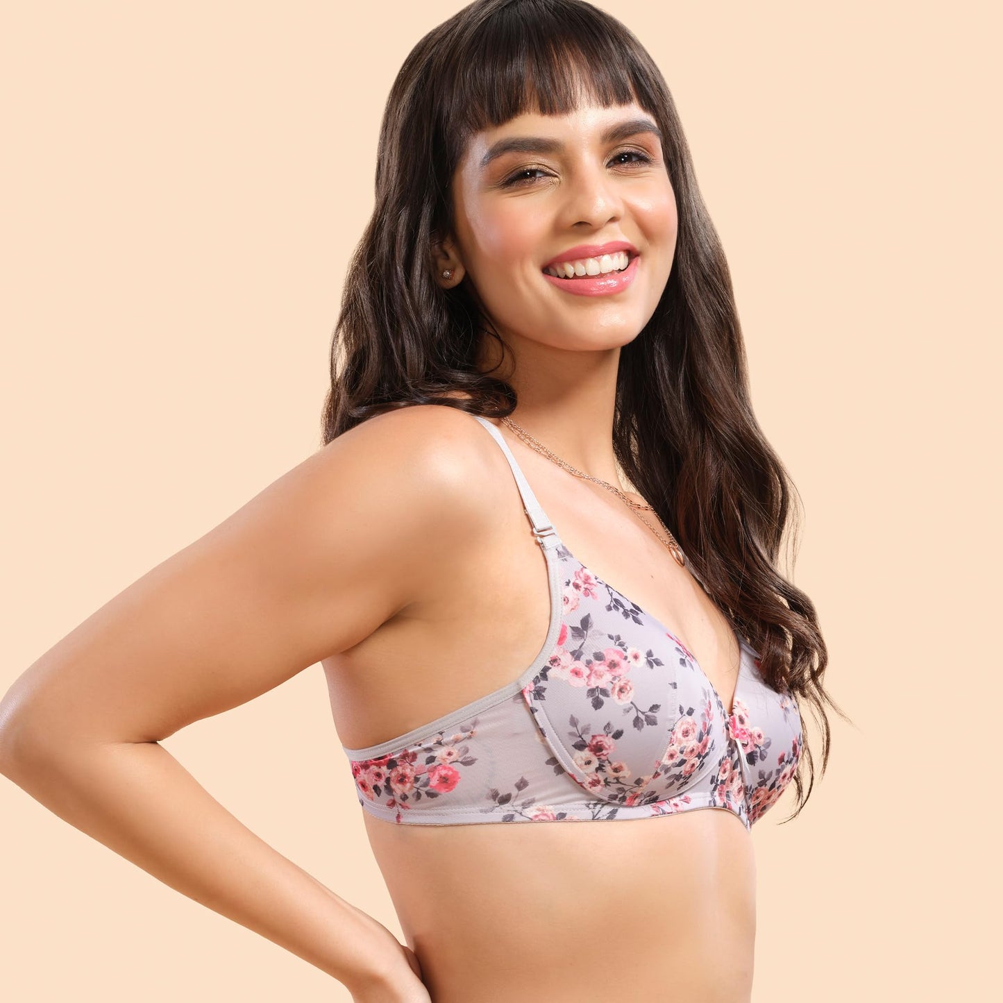Enamor F023 Perfect Plunge T-shirt Bra Padded, Wirefree & Medium Coverage