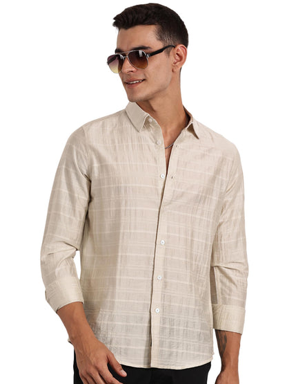 Thomas Scott Slim Fit | Long Sleeve | French Placket | 100% Cotton | Solid Colors | Shirts for Mens Cream