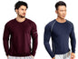 Noble Monk MenS Regular Fit T Shirt (Combo Pack Of 2) |Full Sleeves |Round Neck |Casual Tshirt For Men