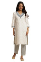 W For Woman W For Womanhite Geometric Printed Cotton Regular Kurta