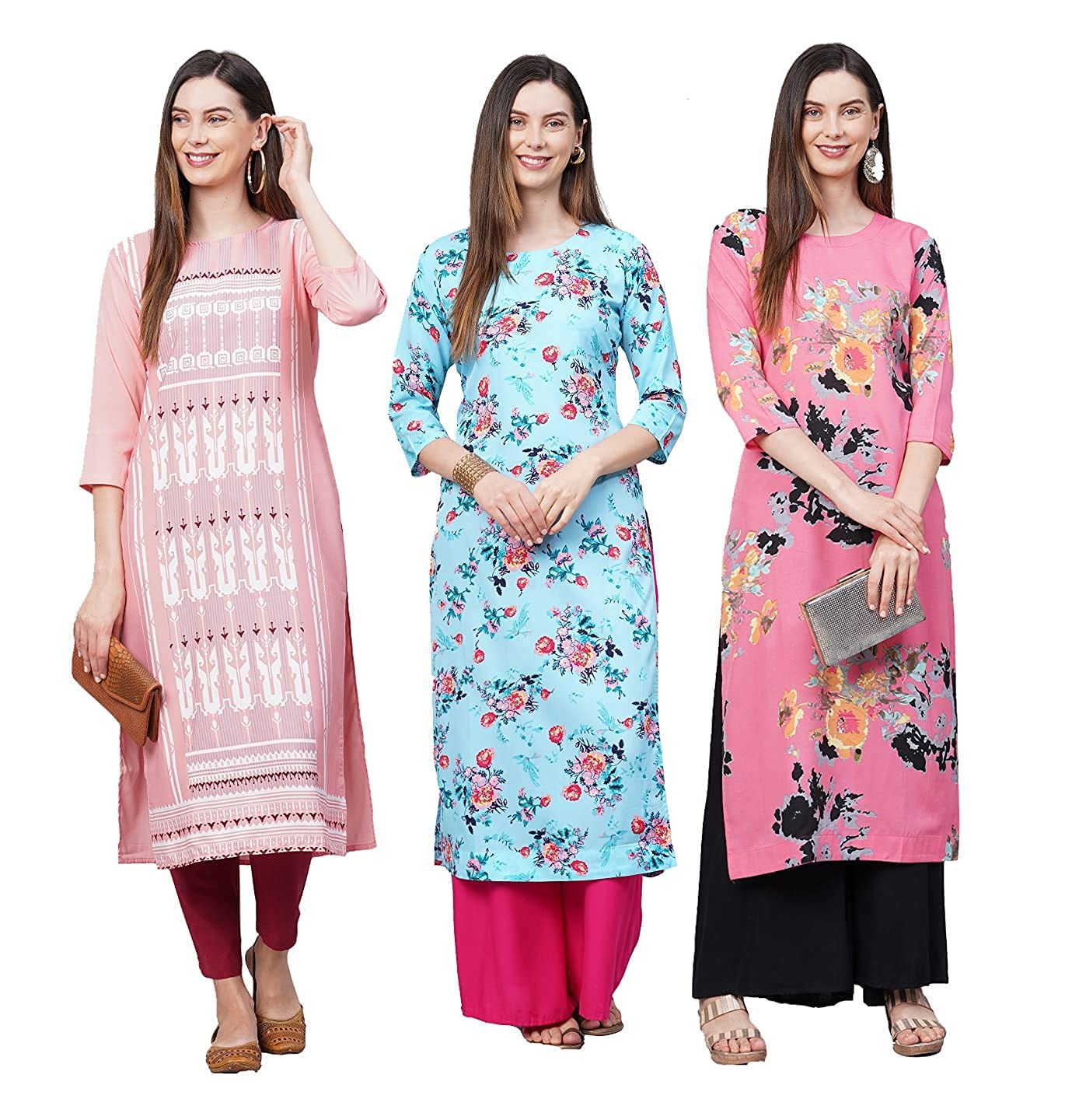 ANNI DESIGNER Women's Crepe Straight Kurta