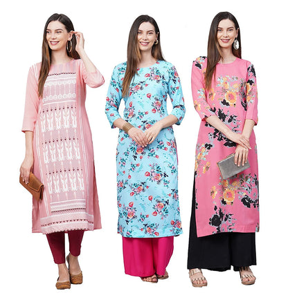 ANNI DESIGNER Women's Crepe Straight Kurta