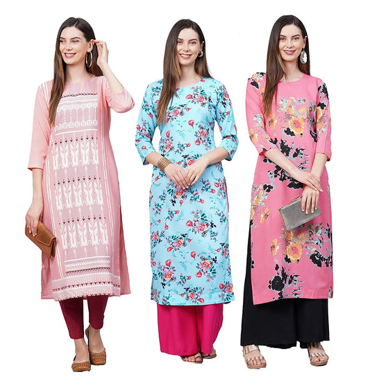 ANNI DESIGNER Women's Crepe Straight Kurta