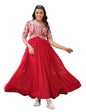 Fashion Basket WomenS Georgette Anarkali Gown Red