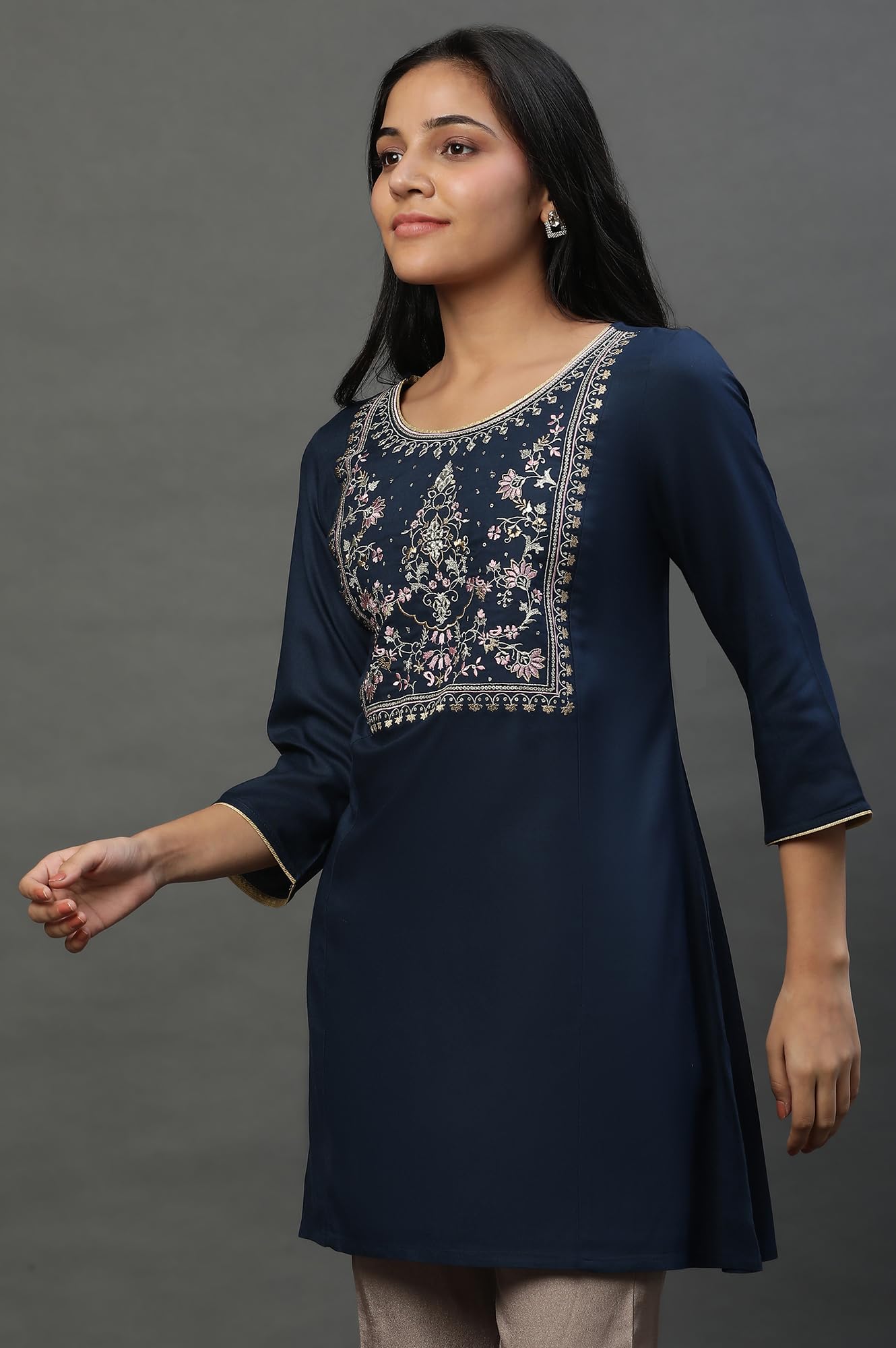 Aurelia Embroidered Short Kurti for Women